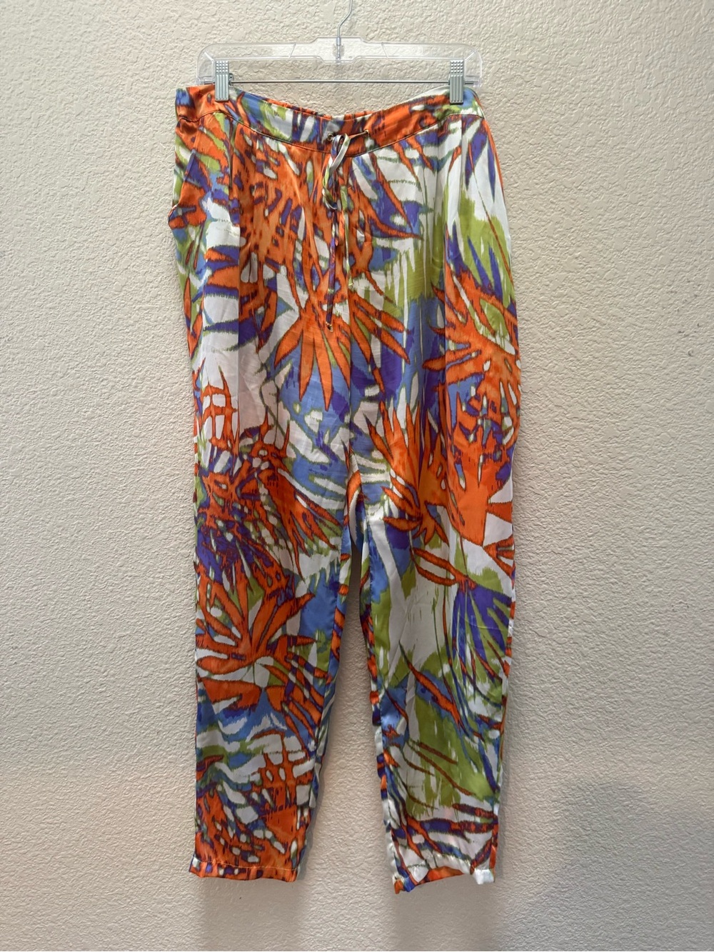 Allen B. By Allen Schwartz Orange, Blue & Green Tropical Print Pants